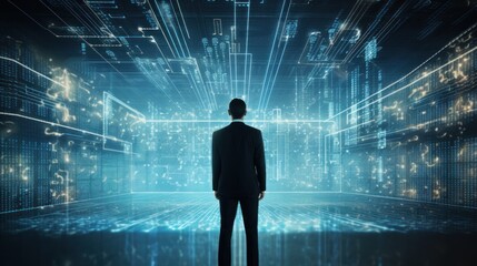 Wall Mural - a string of numbers in the digital it world