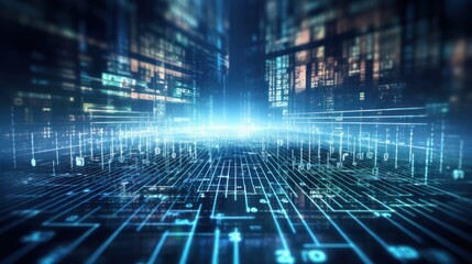 A string of numbers in the digital IT world