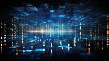 Wall Mural - a string of numbers in the digital it world