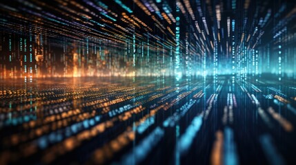 Wall Mural - a string of numbers in the digital it world