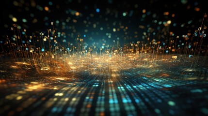 Wall Mural - a string of numbers in the digital it world
