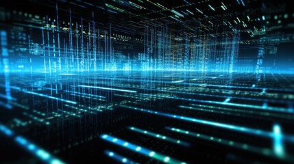 Wall Mural - a string of numbers in the digital it world