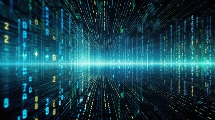 Wall Mural - a string of numbers in the digital it world