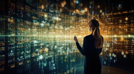 Wall Mural - a string of numbers in the digital it world
