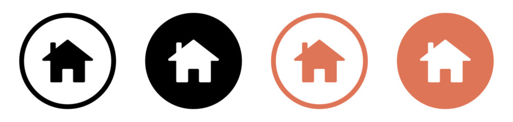 Poster - Web home icon for apps and websites, House icon, Home sign in circle or Main page icon