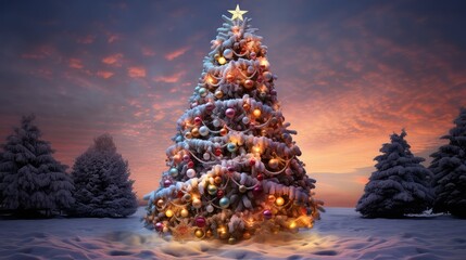 Poster - christmas winter holiday tree