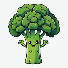 Canvas Print - vector of cute broccoli