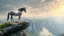 Footage Of A Horse On A Mountain