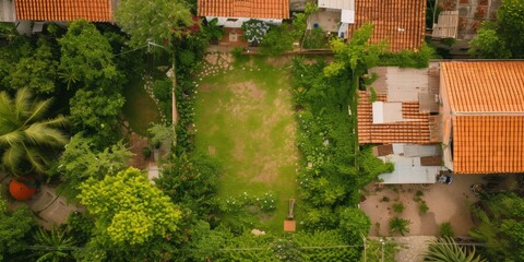 Canvas Print - view from drone to different places