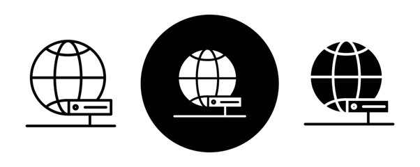 Wall Mural - Web server outline icon collection or set. Web server Thin vector line art