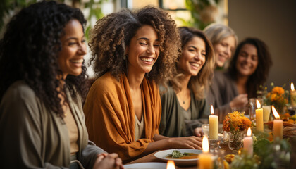 Poster - A group of young adults enjoying a cheerful weekend together generated by AI