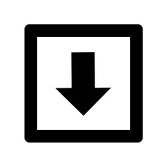 Wall Mural - Down square button arrow icon 