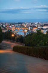 Wall Mural - Panorama of Florence at sunrise in winter from Michelangelo Square. The best view in the world.