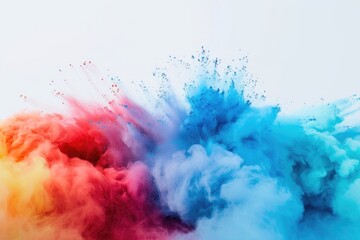 Wall Mural - A vibrant cloud of colored powder suspended in the air. Perfect for adding a burst of color and excitement to any project or event