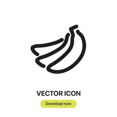Fototapete - Banana icon vector. Linear-style sign for mobile concept and web design. Banana symbol illustration. Pixel vector graphics - Vector.	