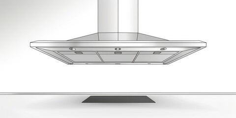 Poster - A drawing of a kitchen hood with the hood open. Suitable for illustrating kitchen appliances and home improvement concepts