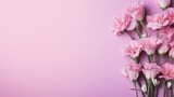Fototapeta Storczyk - Bunch of beautiful eustoma flowers on pink background