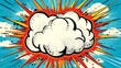 Сolorful comic boom explosion artwork in pop art style. Visual dynamism of modern comic book icon for punch word.  Comic cloud