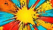Сolorful comic boom explosion artwork in pop art style. Visual dynamism of modern comic book icon for punch word.  Comic cloud