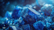 Macro close-up studio shot of cobalt mineral rocks isolated 
