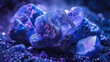 Macro close-up studio shot of cobalt mineral rocks isolated 
