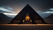 pyramid at night