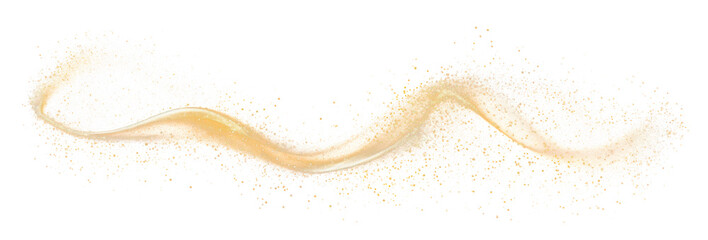 Wall Mural - gold dust swirl shine effect, png file of isolated cutout object on transparent background
