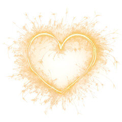 Wall Mural - Heart-shaped Sparkler on Transparent Background, png file