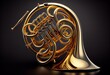 Double French Horn isolated. Generative AI