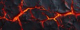 Fototapeta Natura - Lava texture fire background rock volcano magma molten hell hot flow flame pattern seamless. Earth lava crack volcanic texture ground fire burn explosion stone liquid black red inferno planet relief