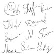 editable set of fake handwritten signatures for signed papers and documents