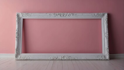 empty White frame on pink background,