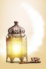 Sticker - Ramadan background, Colourful lantern and dates