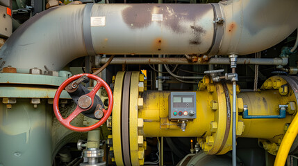 Poster - pipes and valves from an industrial facility