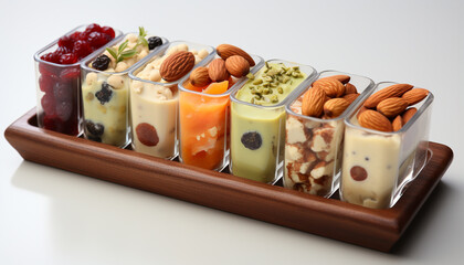 Wall Mural - Freshness and indulgence in a gourmet dessert of chocolate mousse generated by AI