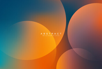 Canvas Print - abstract blue and orange mesh gradient background with glowing circles. dynamic shapes. transparent 