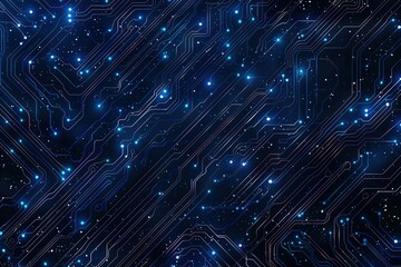 Wall Mural - blue abstract circuit board background