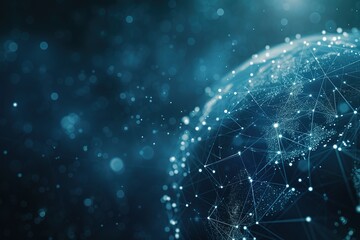 blue globe background with dots and connections