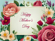 © Greg Kelton - Elegant Mother's Day Card Flanked By Richly Colored Roses And Flowers In Shades Of Pink, Red