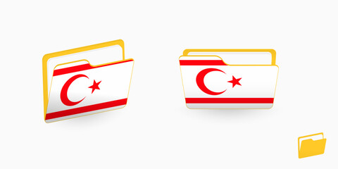 Poster - Northern Cyprus flag on two type of folder icon.