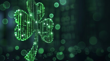 digital shamrock - st. patrick's day in the tech era. a st. patrick's day inspired background where 