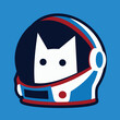 cartoon kitty cat in an astronaut helmet