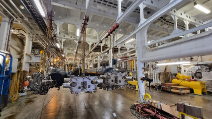 Wall Mural - View of a working deck of a seismic research vessel