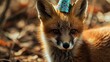 © Francheska - Fox kit with birthday hat generative ai