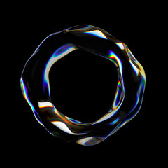 Wall Mural - abstract wavy liquid circle shape 3d illustration. futuristic modern fluid round liquid dispersion s