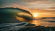 illustration of Beautiful Sunset Waves