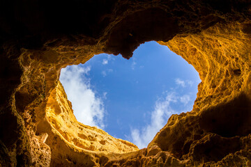 Canvas Print - Love Heart Cave in Algarve, Portugal
