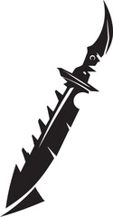 Wall Mural - Gothic Guerrilla Sophisticated Combat Knife Vector Silent Sentinel Minimalistic Black Blade Illustration