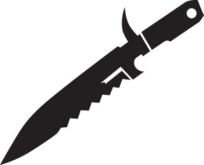 Wall Mural - Silent Stalker Minimalistic Vector Knife Icon Mystic Martialist Intriguing Black Knife Graphic