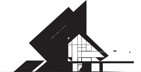 Silent Structures Minimalistic Vector Architectural Element Noir Narrative Stylish Black Architecture Graphic